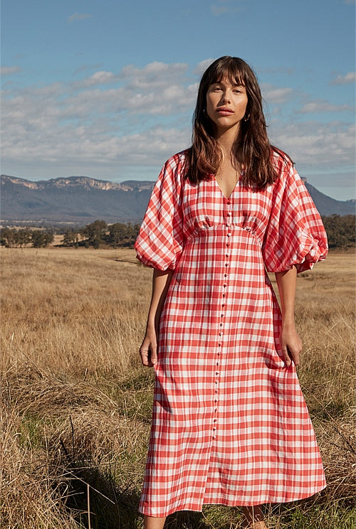 Country Road Check Full Sleeve Dress